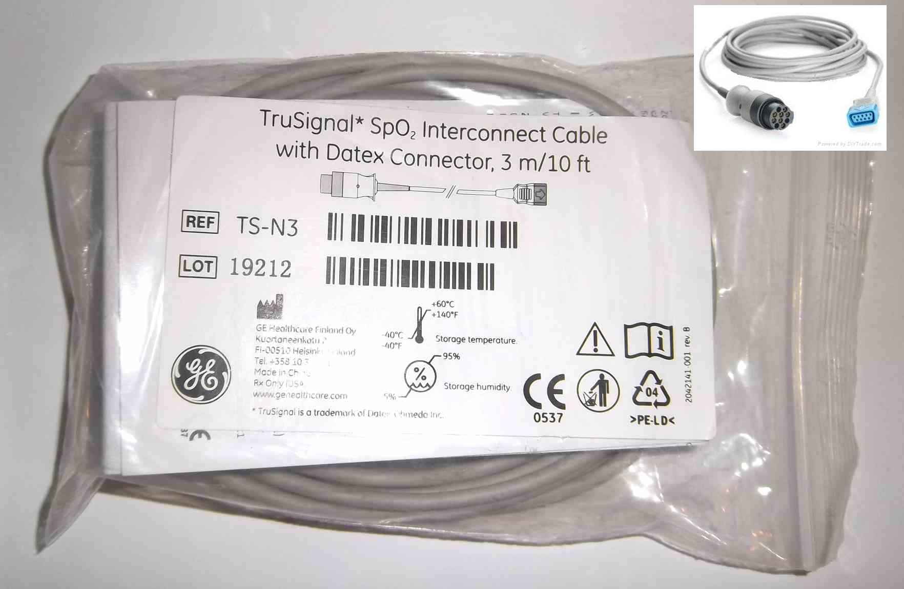 New Interconnect Cable w/ Datex Ohmeda connector cables datex ohmeda GE healthcare